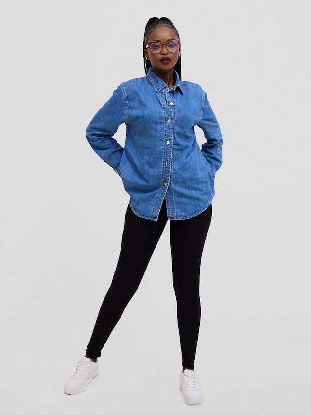 Stylish Sisters Denim Shirt - Sky Blue