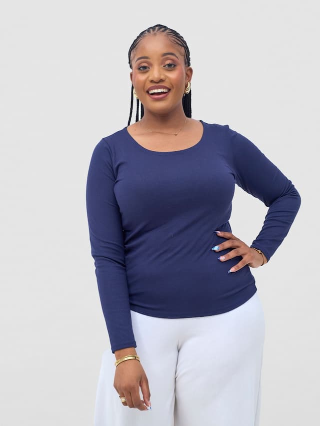 Vivo Basic Val Long Sleeve Top - Dark Navy
