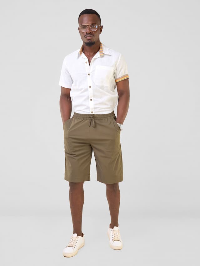 Safari Njano Men's Knee Length Shorts - Hunters Green