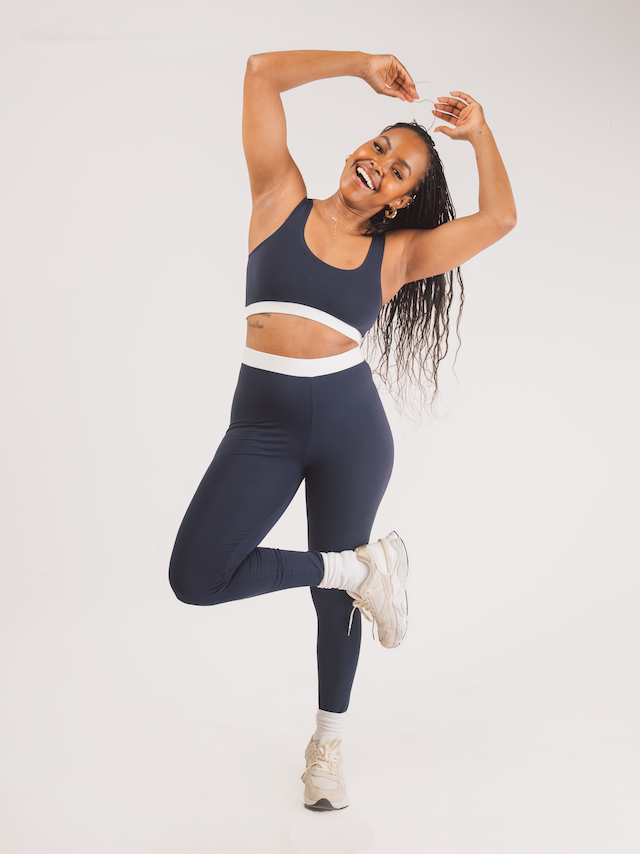 Vivo X This Is Essential Leggings - Navy Blue / White