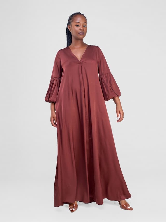 Vivo Hanabi Tent Maxi Dress - Dark Brown