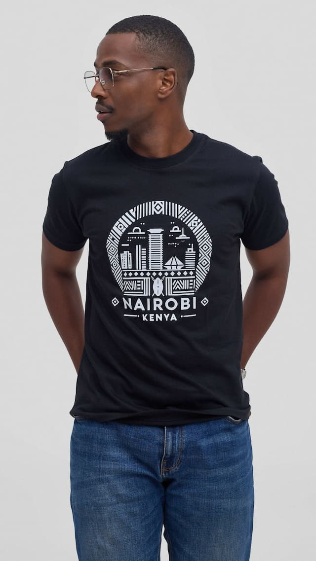 Kitu Kali Graphic With Nairobi II Shirt - Black