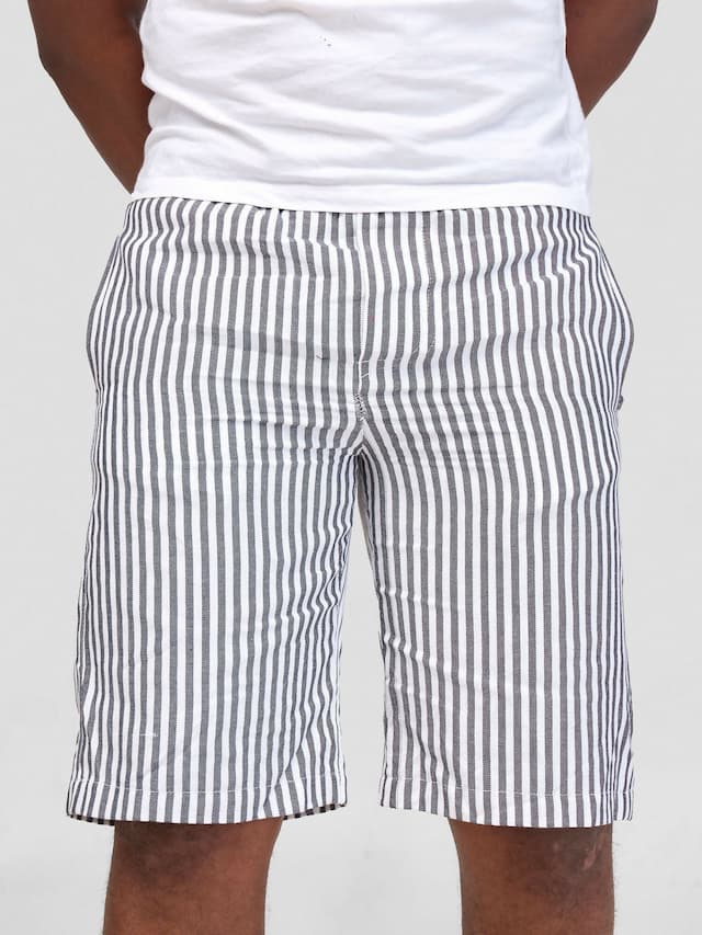 Liquid Lemn Mistari Kikoy Summer Striped Short - Grey
