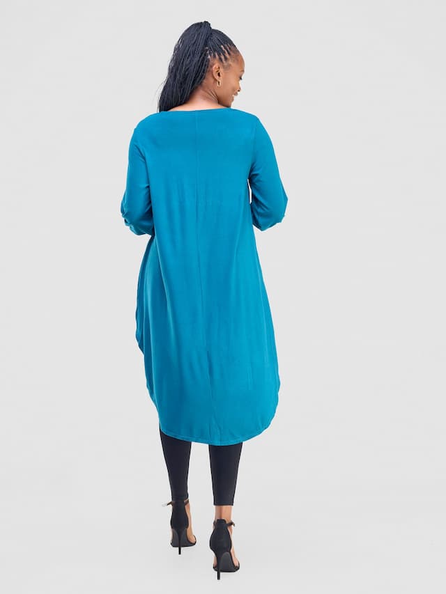 Vivo Basic Nalia High Low Jersey Top - Teal