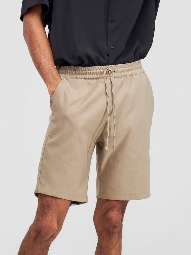 Zoya Shani Men's Drawstring Shorts - Taupe