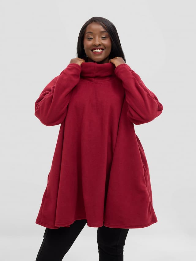 Timyt Urban Velvet Wrap Poncho - Maroon