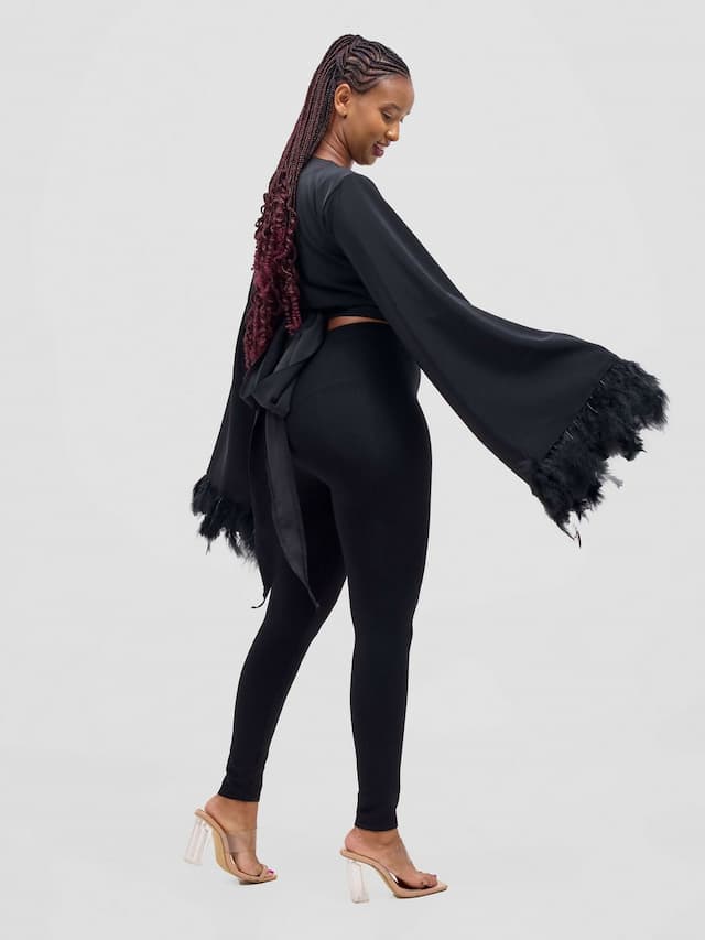 Merli Africa Hera Wrap Top - Black