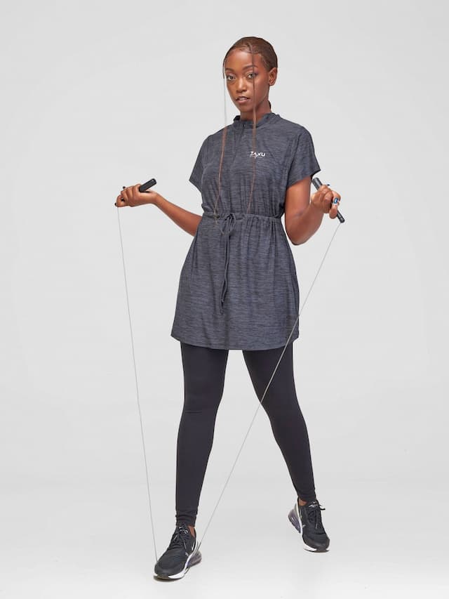 Zaxu Sports Lite Fit Modest Top - Charcoal Grey