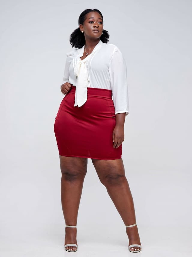 Da'joy Fashions Athena Pencil Skirt - Maroon