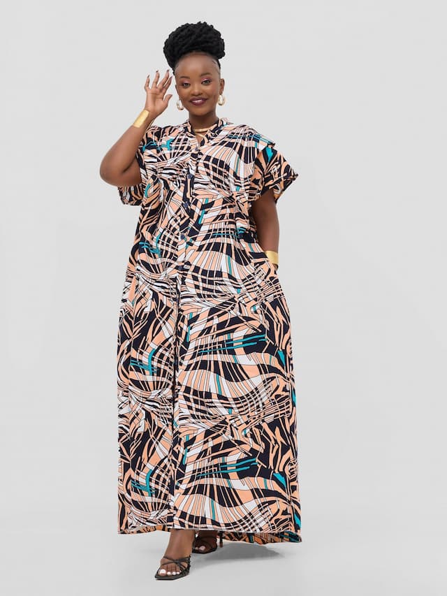 Letaj Fabtory African Boubou Kaftan Fire Dress - Ankara