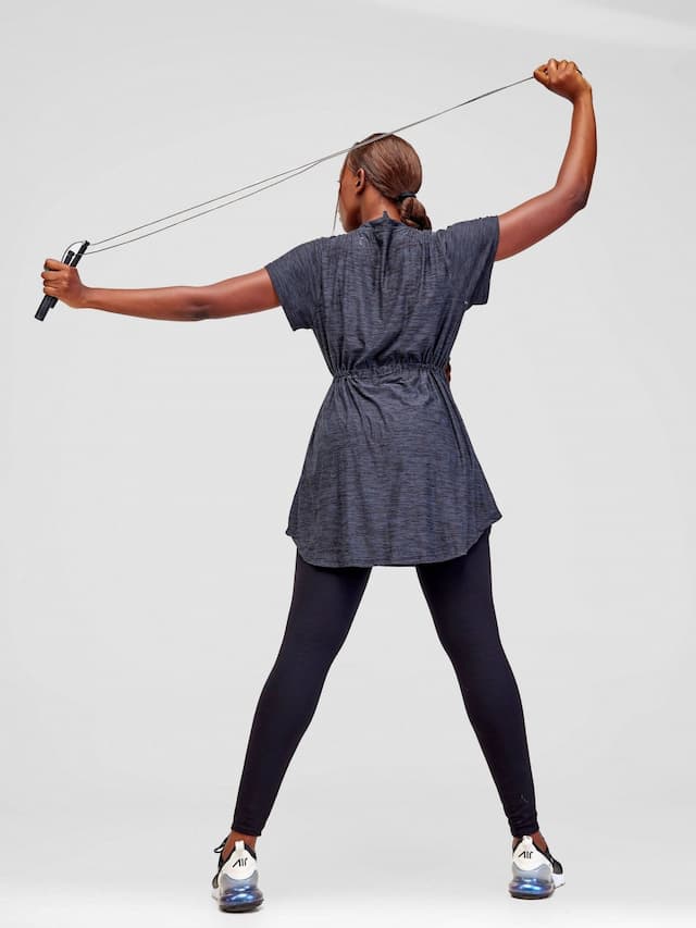 Zaxu Sports Lite Fit Modest Top - Charcoal Grey
