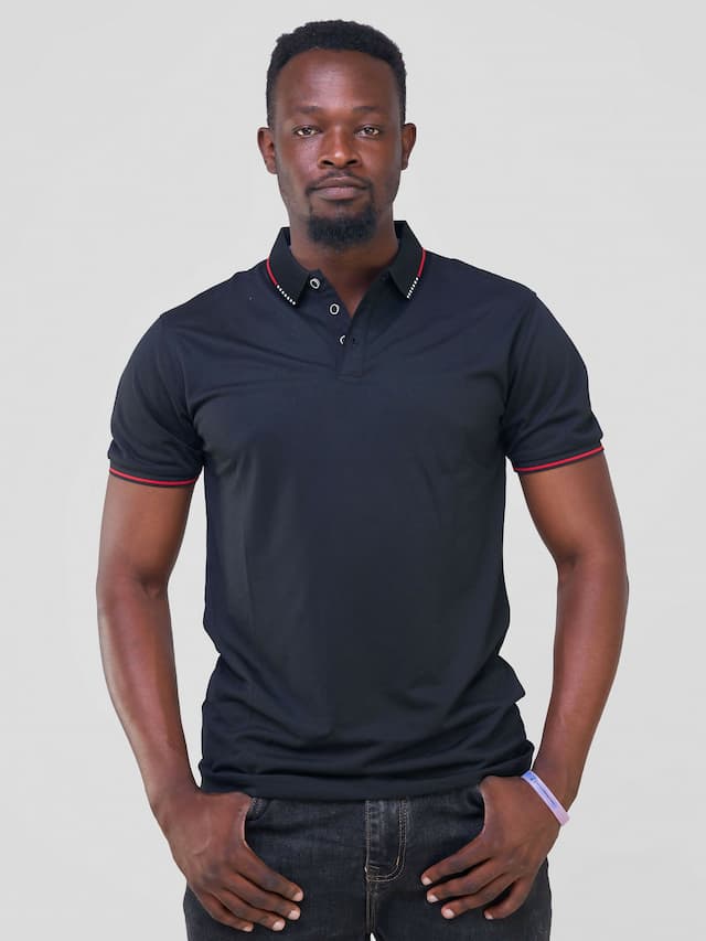 Short Sleeved Polo T/Shirt - Black