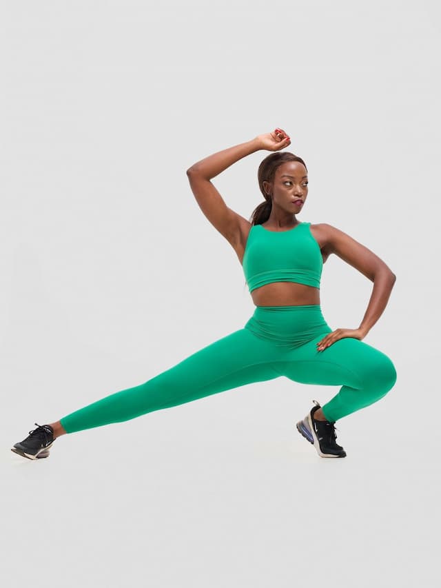 Flen Store High Impact Sports Bra & Leggings Set - Vintage Green