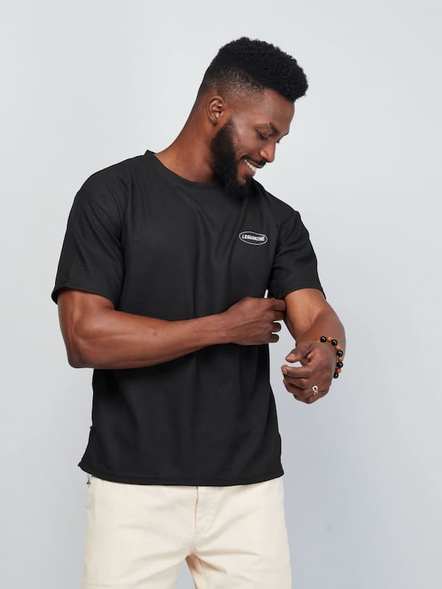 Textured T-Shirt - Black