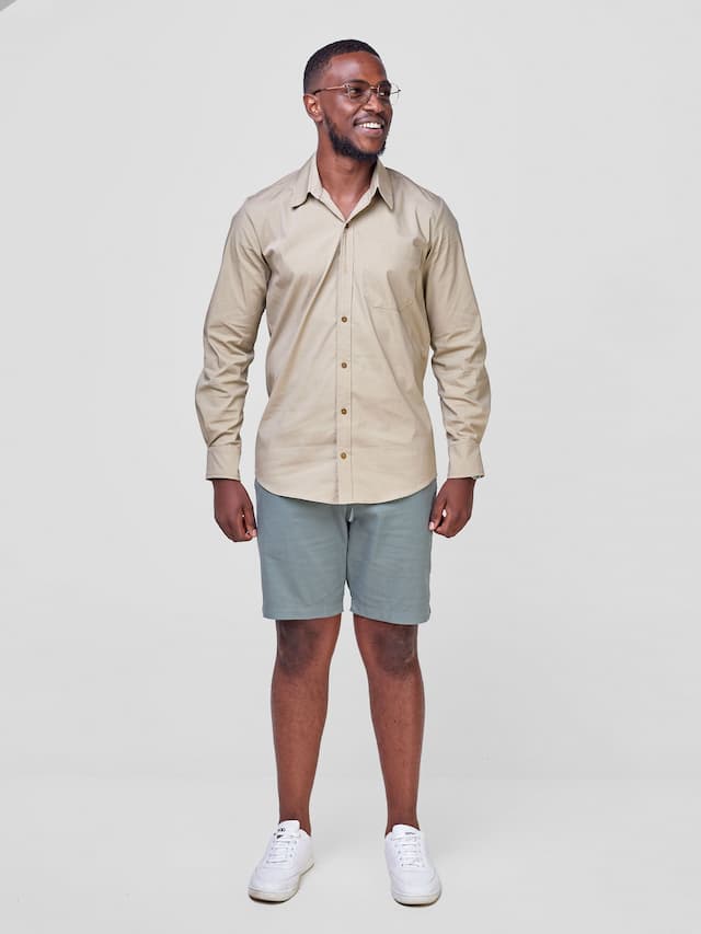 Safari by Vivo Men's Long Sleeve Shirt - Khaki