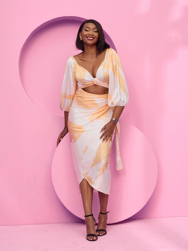 Vivo Beali Sarong Skirt - Cream / Gold Lea Print