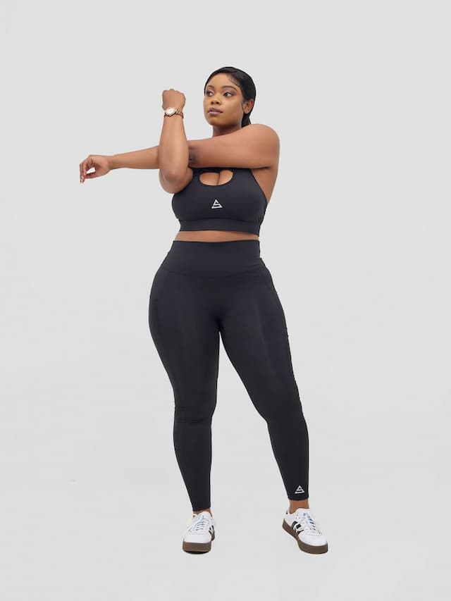 Rotator Active Wear Leggings & Sports Bra Set - Black