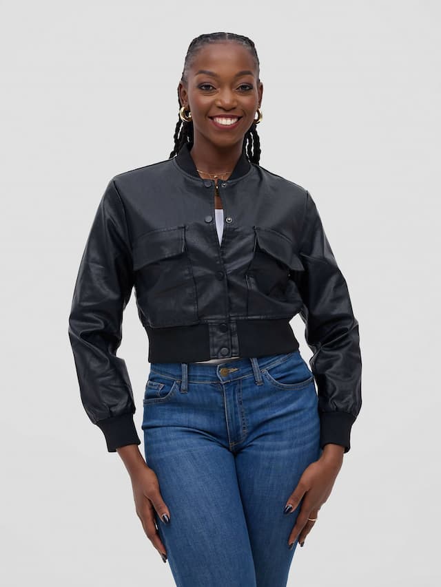 Stylish Sisters Leather Jacket - Black