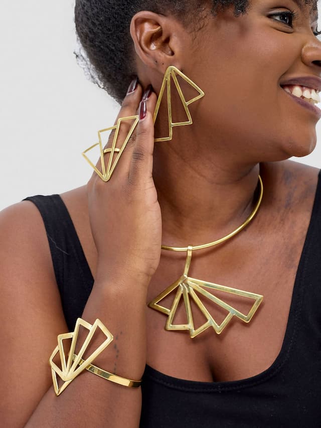 Purely Brass Johari Jewelry Set - Brass