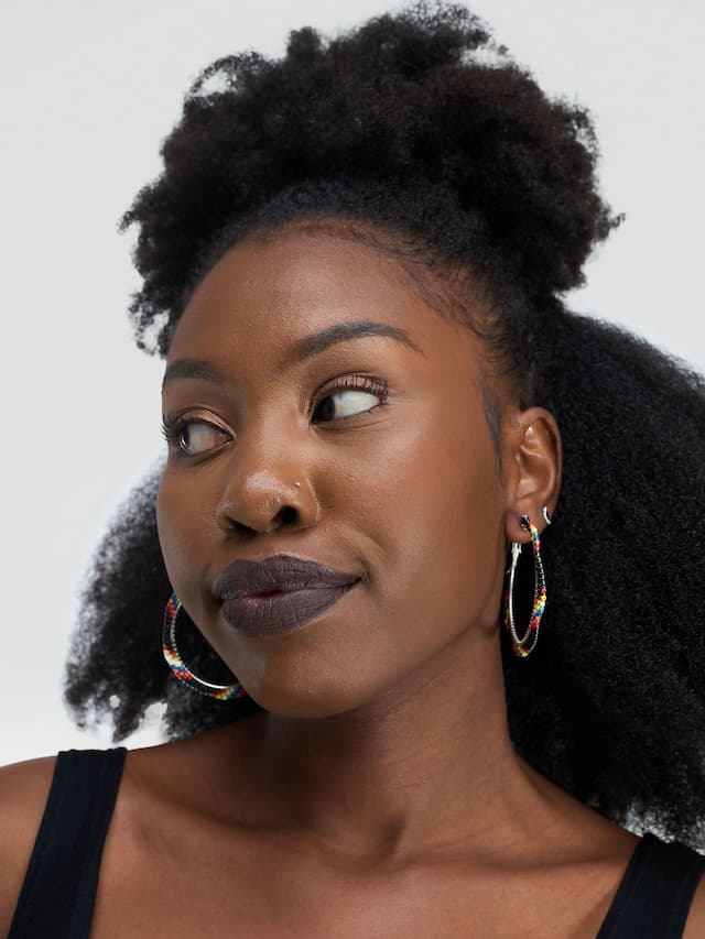 Round Ring Earring - Black