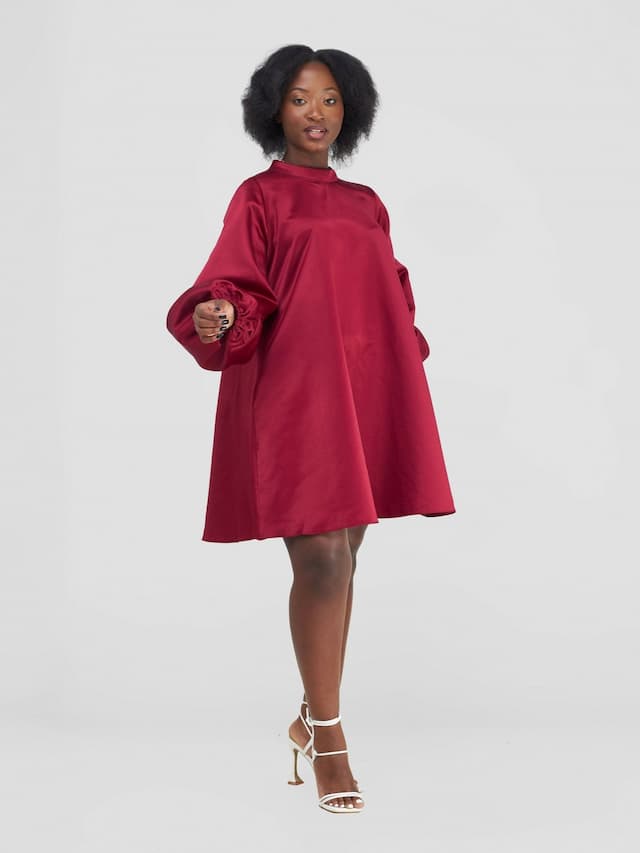 Shift Dress - Maroon