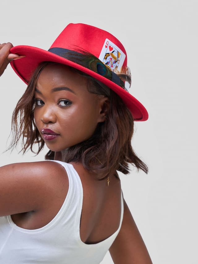 Queen of Fedora Hat - Red