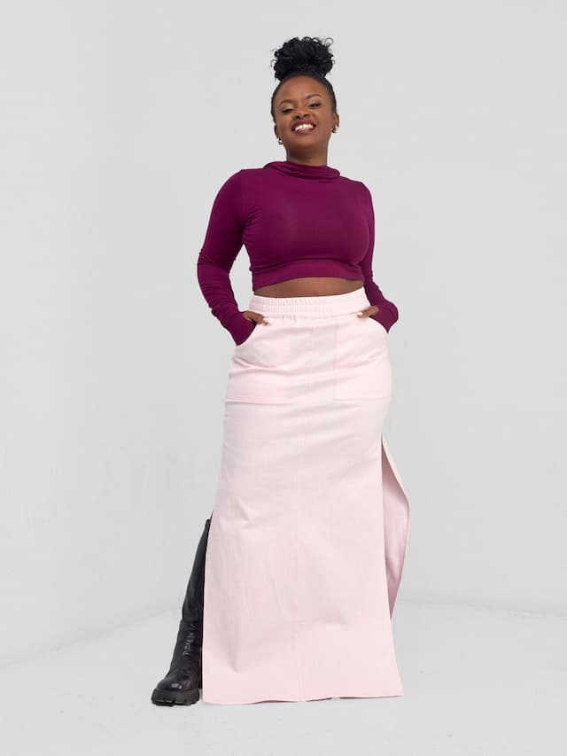 Zoya Banda High Slit Maxi Skirt - Pink