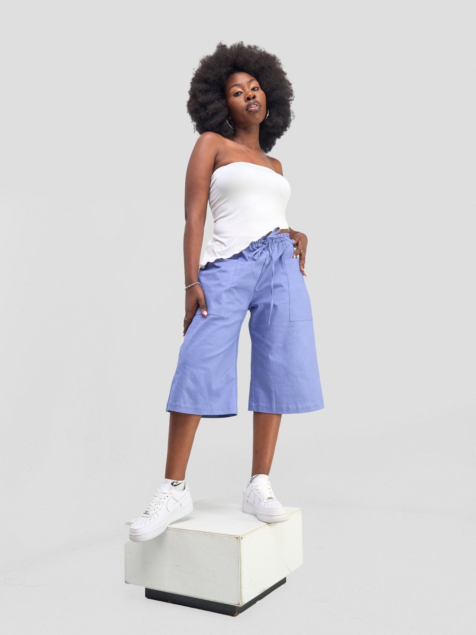 Zoya Banda Unisex Jorts - Blue
