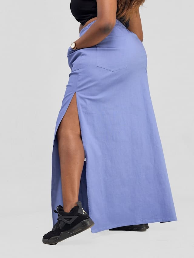 Zoya Banda High Slit Maxi Skirt - Blue