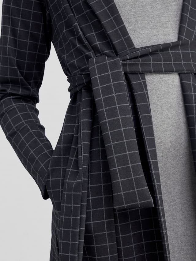 Vivo Paji Trench Coat - Black Checkered Print
