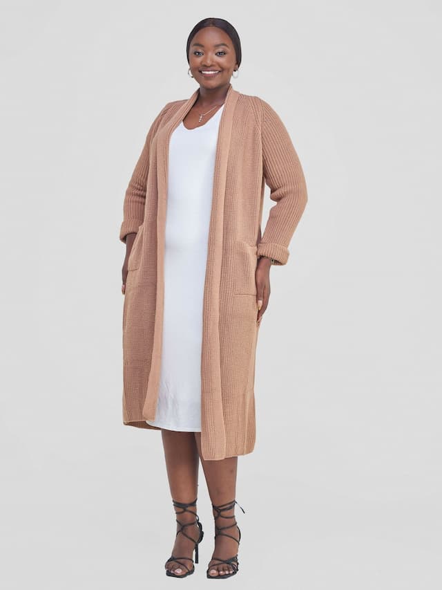 Anel’s Knitwear Midi Sweater - Tan