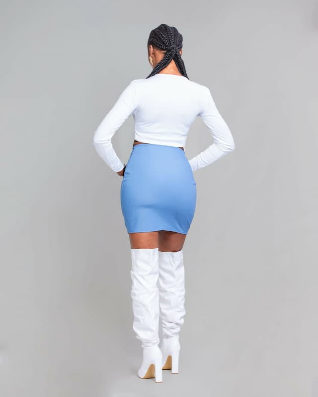 Da’Joy Fashions Hydra Denim Skirt - Blue