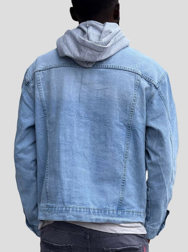 Stylish Brothers Heavy Hooded Denim Jacket - Blue