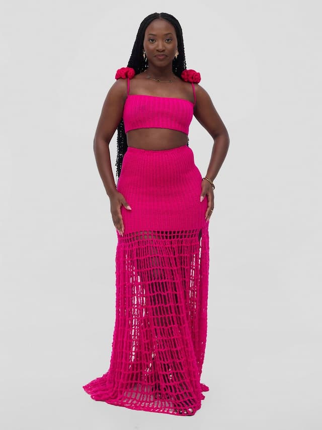 Ogfra Knits Crochet Peony Set - Pink