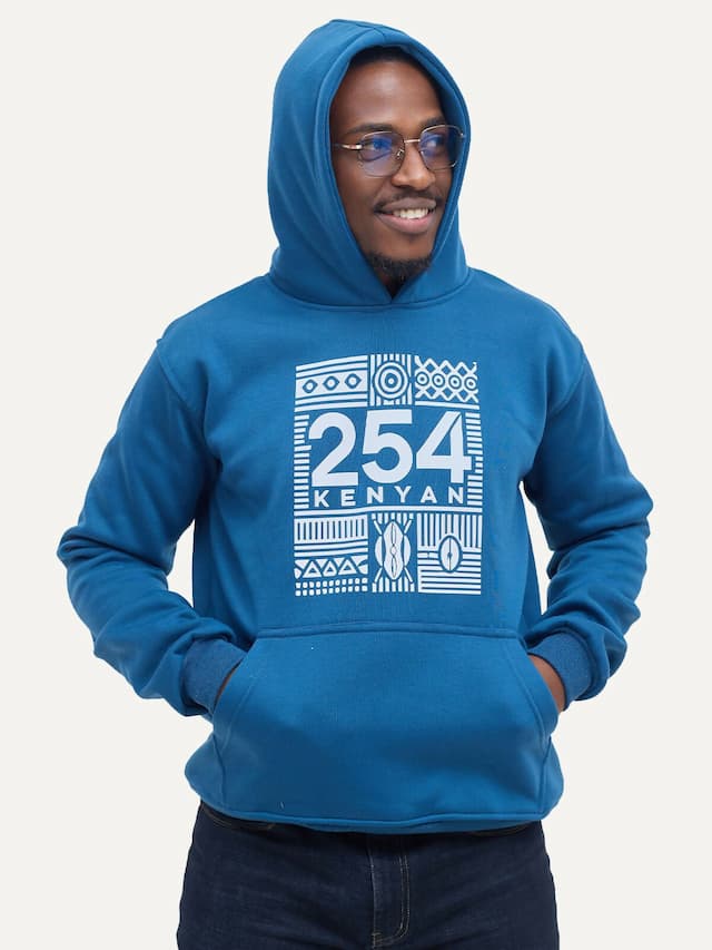 Kitu Kali Graphic With 254 Hoodies - Petrol Blue