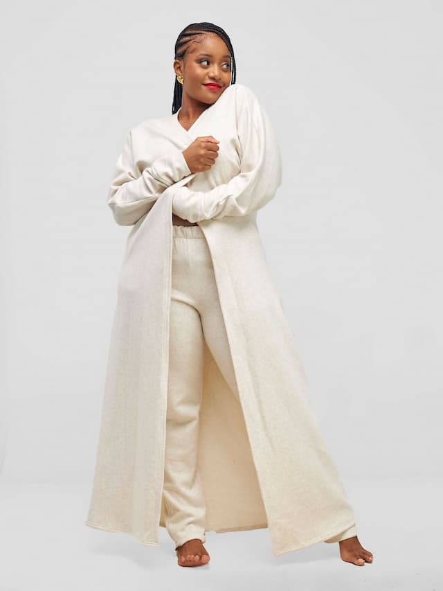 Nika Bonica Mahonia Butterfly Long Sweater - Buttermilk