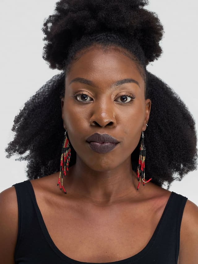 Bulky Hanging Earring - Multicolored