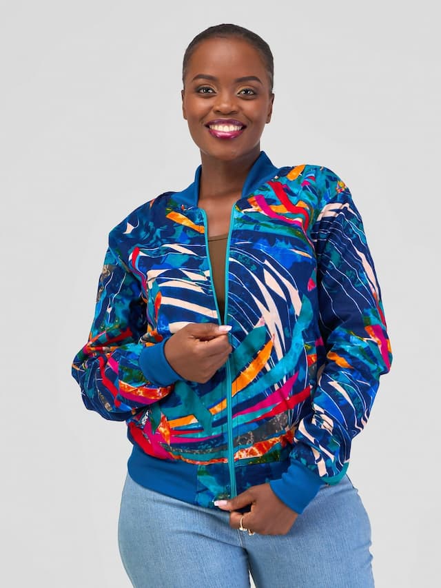 Marumara Creations Tula Bomber Jacket - Turquoise