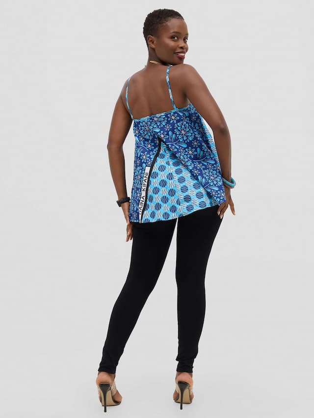 Leso Top - Dark Blue Circle