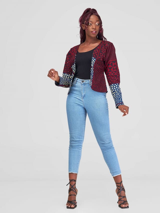 Nefpatra Africa Abiba Blazer - Maroon