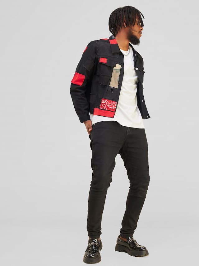 Spiderman Denim Themed Jacket - Black / Red