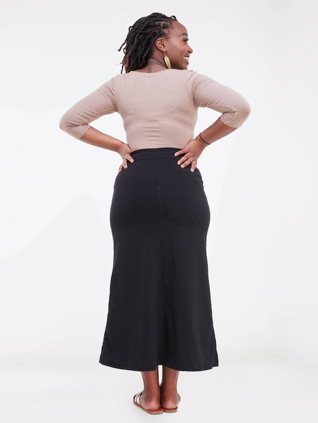 Hessed Maxi Long Skirt - Black