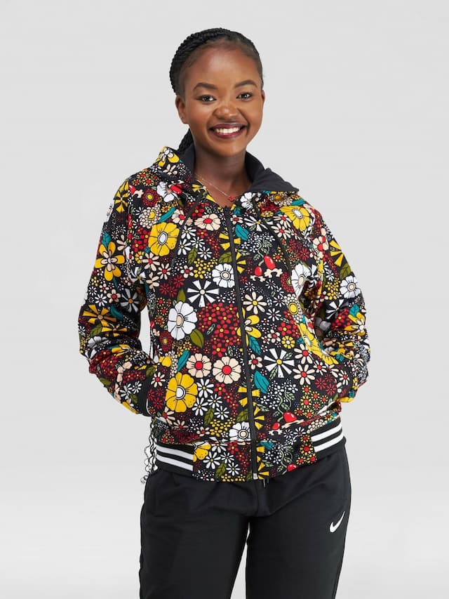 Rafiki Threads Furaha Hooded Ankara Jacket - Floral