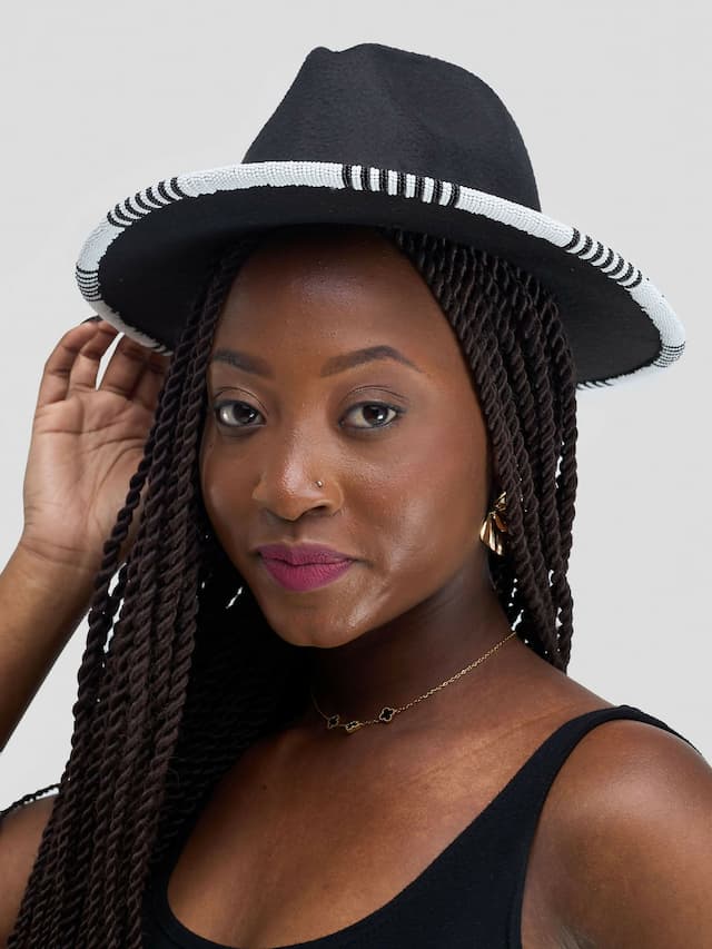 Beaded Hat - Black