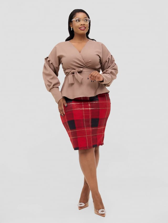 Silk House Collections Mia Skirt - Plaid Red