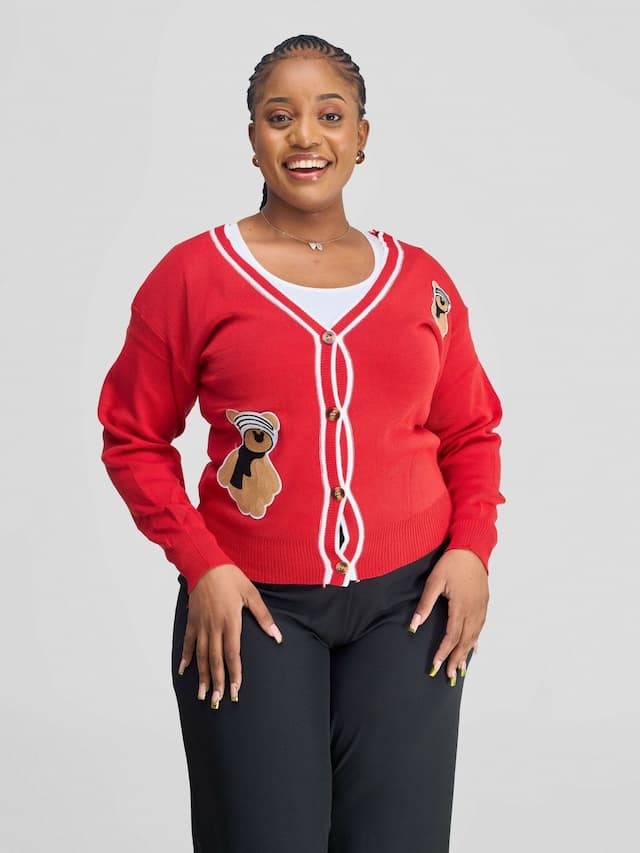 Stylish Sisters Sweater Top - Red