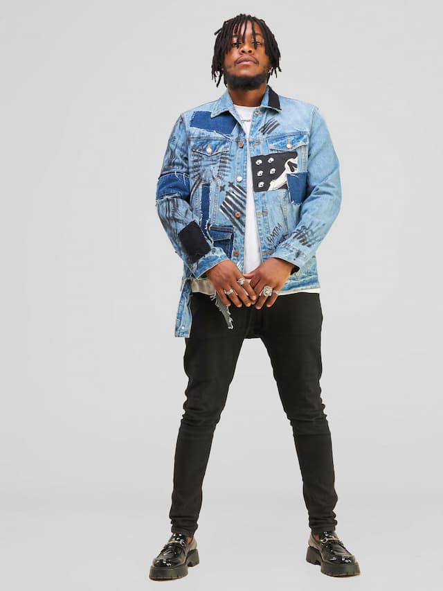 'Lucky' Custom Denim Jacket - Blue