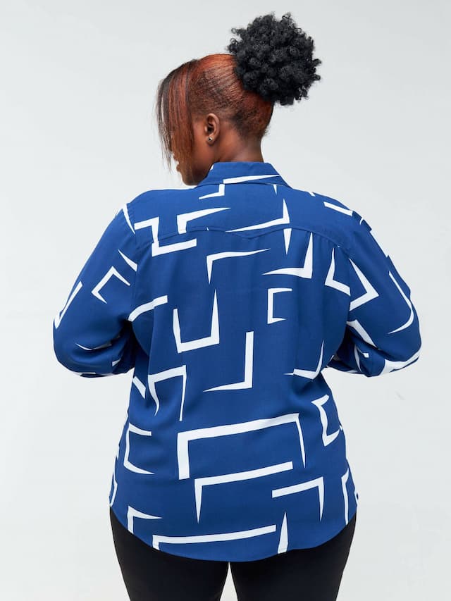 Purple Thread Buenos Shirt Top - Navy