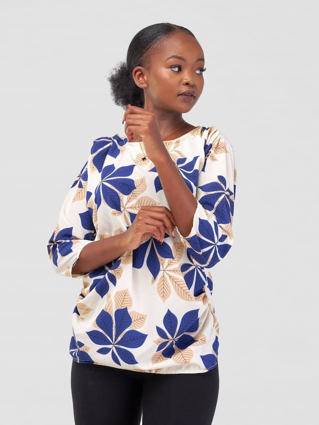 Timyt Urban Wear- Flora Chic Quarter Sleeved Top - Floral
