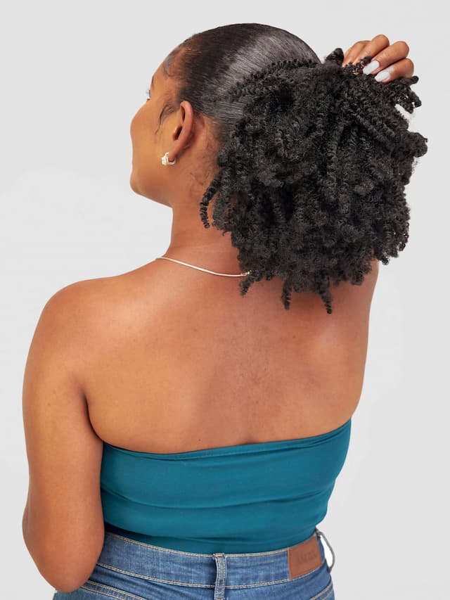 Palm Cosmetics 4c Kinky Curly Ponytail Hair Extension - Black